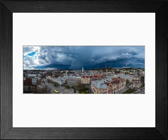 Framed Print : Lviv, Ukraine - May 1, 2021:Panoramic aerial view on Lviv from drone Framed Print : Lviv, Ukraine - May 1, 2021:Panoramic aerial view on Lviv from drone