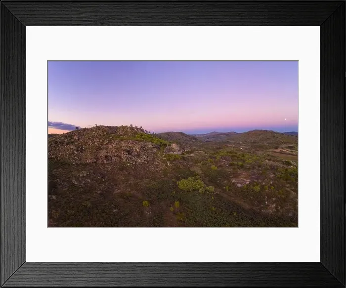 Framed Print : Drone aerial panorama of Termas Radium Hotel Serra da Pena at sunset in Sortelha, Portugal Framed Print : Drone aerial panorama of Termas Radium Hotel Serra da Pena at sunset in Sortelha, Portugal