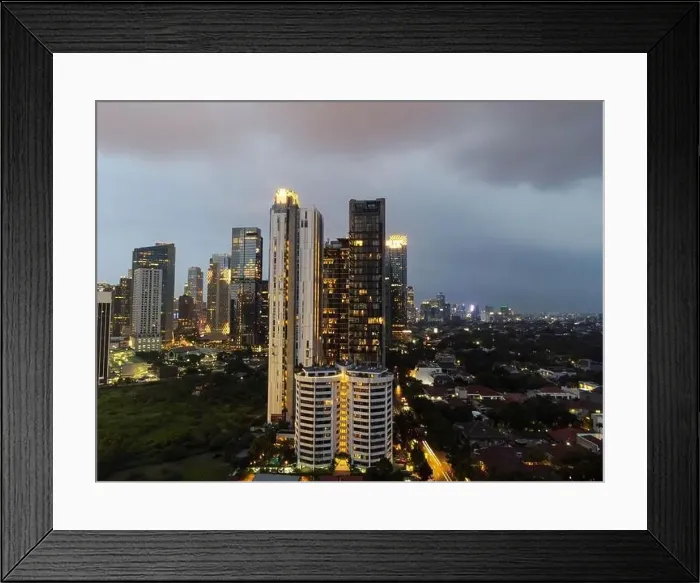 Framed Print : Aerial view of the city traffics at the Jakarta at night Framed Print : Aerial view of the city traffics at the Jakarta at night