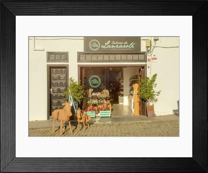 Framed Print : Teguise, Spain - 20 January 2021: souvenir shop of Teguise at the Canary island on Lanzarote in Spain Framed Print : Teguise, Spain - 20 January 2021: souvenir shop of Teguise at the Canary island on Lanzarote in Spain