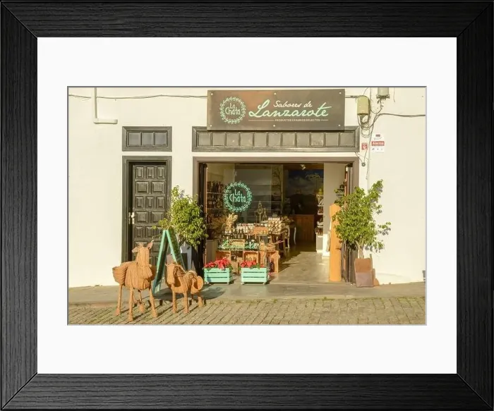 Framed Print : Teguise, Spain - 20 January 2021: souvenir shop of Teguise at the Canary island on Lanzarote in Spain Framed Print : Teguise, Spain - 20 January 2021: souvenir shop of Teguise at the Canary island on Lanzarote in Spain