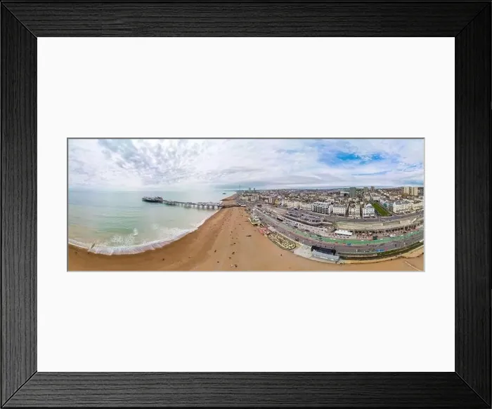Framed Print : Brighton Pier, UK - Aerial panoramic view on sunny day Framed Print : Brighton Pier, UK - Aerial panoramic view on sunny day