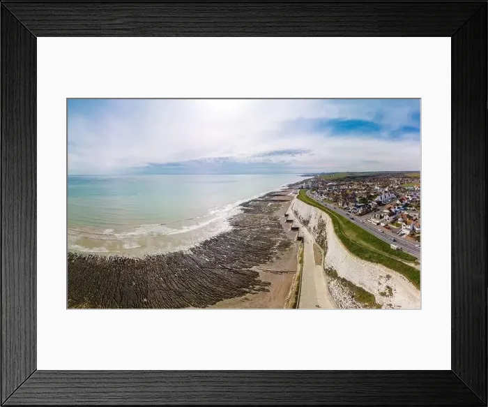 Framed Print : Areal drone panoramic view of the Saltdean and Rottingdean Beach, Brighton Framed Print : Areal drone panoramic view of the Saltdean and Rottingdean Beach, Brighton