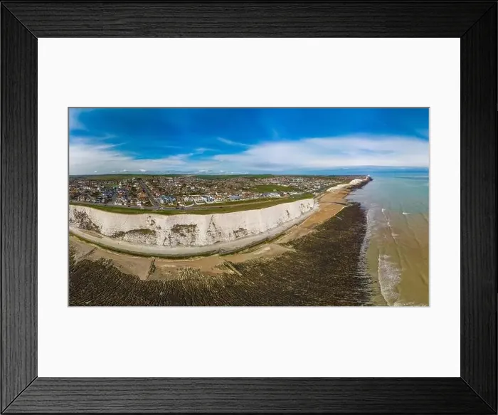 Framed Print : Areal drone panoramic view of the Saltdean and Rottingdean Beach, Brighton Framed Print : Areal drone panoramic view of the Saltdean and Rottingdean Beach, Brighton