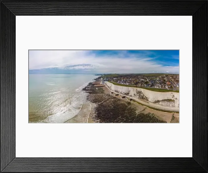 Framed Print : Areal drone panoramic view of the Saltdean and Rottingdean Beach, Brighton Framed Print : Areal drone panoramic view of the Saltdean and Rottingdean Beach, Brighton