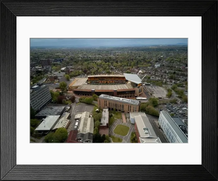 Framed Print : Aerial views of Molineux Stadium, Wolverhampton, UK