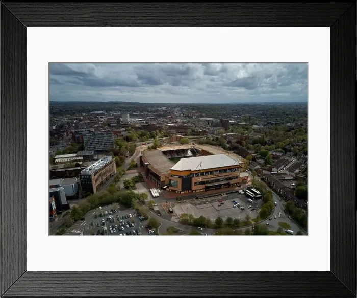 Framed Print : Aerial views of Molineux Stadium, Wolverhampton, UK Framed Print : Aerial views of Molineux Stadium, Wolverhampton, UK