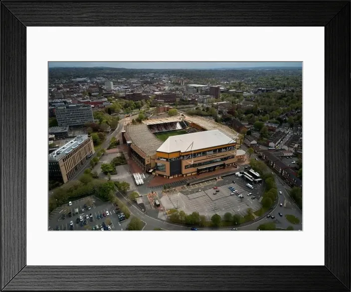 Framed Print : Aerial views of Molineux Stadium, Wolverhampton, UK