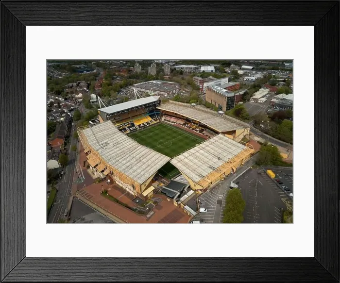 Framed Print : Aerial views of Molineux Stadium, Wolverhampton, UK Framed Print : Aerial views of Molineux Stadium, Wolverhampton, UK