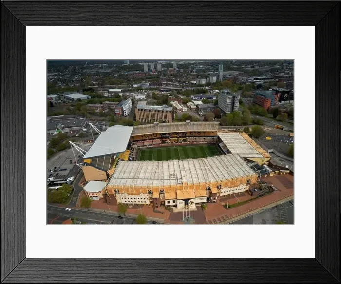 Framed Print : Aerial views of Molineux Stadium, Wolverhampton, UK Framed Print : Aerial views of Molineux Stadium, Wolverhampton, UK