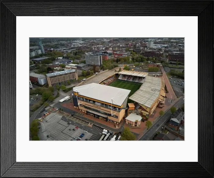 Framed Print : Aerial views of Molineux Stadium, Wolverhampton, UK Framed Print : Aerial views of Molineux Stadium, Wolverhampton, UK