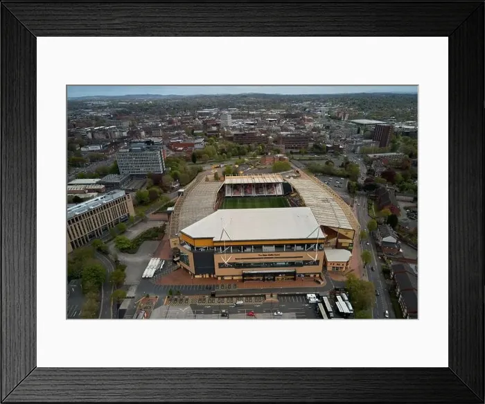 Framed Print : Aerial views of Molineux Stadium, Wolverhampton, UK Framed Print : Aerial views of Molineux Stadium, Wolverhampton, UK