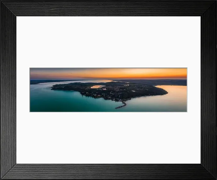 Framed Print : Tihany, Hungary - Aerial panoramic view of Tihany Peninsula with Benedictine Monastery of Tihany (Tihanyi Apatsag) Framed Print : Tihany, Hungary - Aerial panoramic view of Tihany Peninsula with Benedictine Monastery of Tihany (Tihanyi Apatsag)