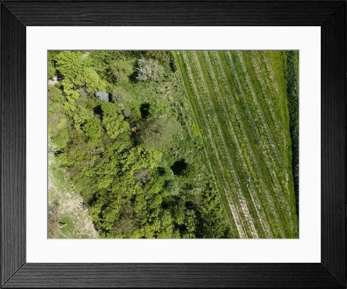 Framed Print : aerial drone flight photo of green hills, meadows and fresh forest in Lower Austria at the edge of Vienna Woods Framed Print : aerial drone flight photo of green hills, meadows and fresh forest in Lower Austria at the edge of Vienna Woods