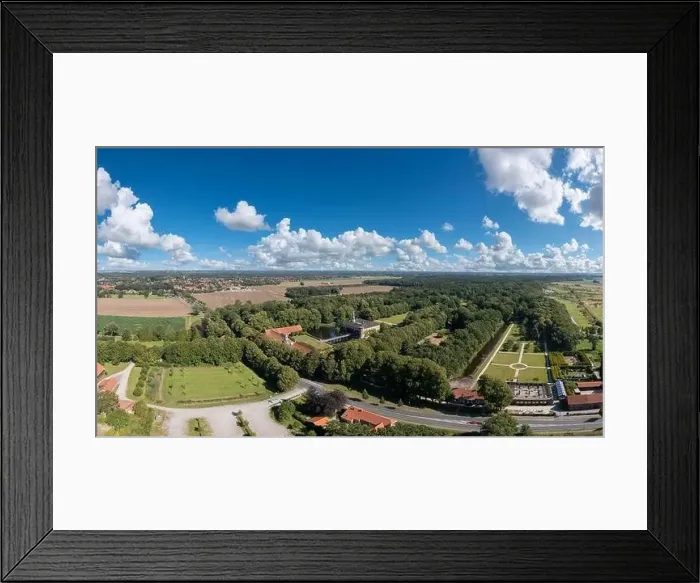 Framed Print : Aerial view with Luetetsburg Castle, Luetetsburg, Lower Saxony, Germany, Europe Framed Print : Aerial view with Luetetsburg Castle, Luetetsburg, Lower Saxony, Germany, Europe
