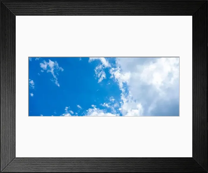 Framed Print : Stunning view of a blue sky with some fluffy clouds. Aerial shoot, natural background with copy space Framed Print : Stunning view of a blue sky with some fluffy clouds. Aerial shoot, natural background with copy space