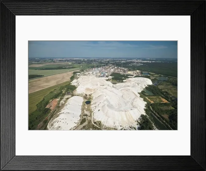 Framed Print : Mountain waste from industrial plant aerial drone view Framed Print : Mountain waste from industrial plant aerial drone view