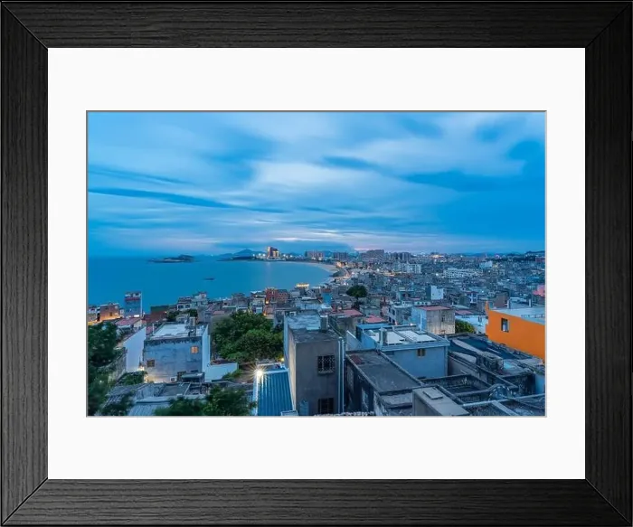 Framed Print : Aerial view of Fujian coastline, fishing village in Dongshan Island, Zhangzhou, Fujian, China Framed Print : Aerial view of Fujian coastline, fishing village in Dongshan Island, Zhangzhou, Fujian, China