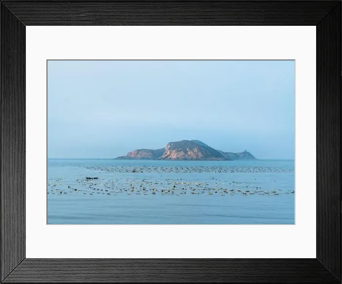 Framed Print : Aerial view of the cliff and mountain coastline at sunrise in Dongshan Island, Fujian, China Framed Print : Aerial view of the cliff and mountain coastline at sunrise in Dongshan Island, Fujian, China