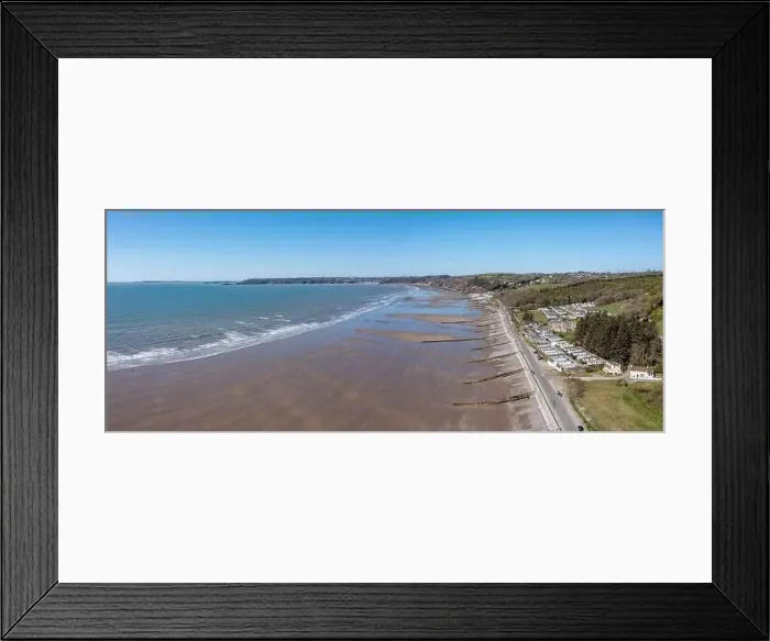 Framed Print : View of Amroth Beach on the Pembrokeshire coast in winter with very few people Framed Print : View of Amroth Beach on the Pembrokeshire coast in winter with very few people