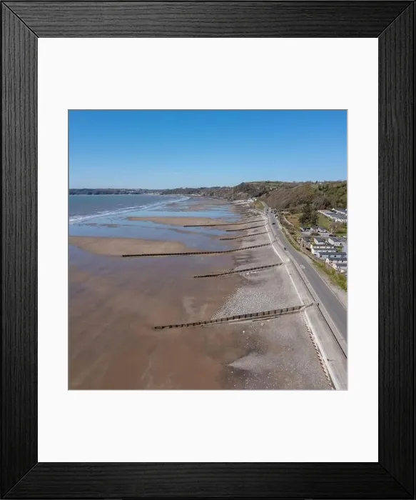 Framed Print : View of Amroth Beach on the Pembrokeshire coast in winter with very few people Framed Print : View of Amroth Beach on the Pembrokeshire coast in winter with very few people