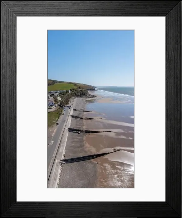 Framed Print : View of Amroth Beach on the Pembrokeshire coast in winter with very few people Framed Print : View of Amroth Beach on the Pembrokeshire coast in winter with very few people