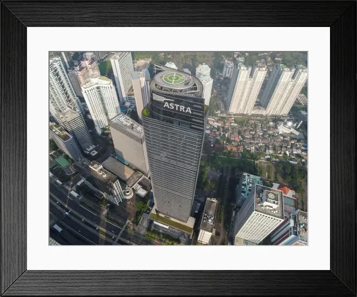 Framed Print : Aerial view of Architecture details Modern Building Glass facade Business background. JAKARTA - Indonesia. May 16, 2021 Framed Print : Aerial view of Architecture details Modern Building Glass facade Business background. JAKARTA - Indonesia. May 16, 2021