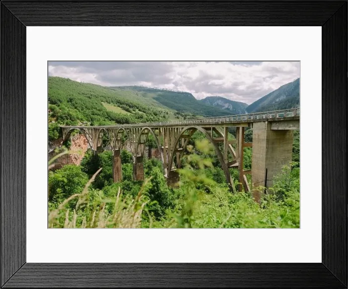 Framed Print : Beautiful bridge over a river in mountains of Montenegro. Tara Bridge Framed Print : Beautiful bridge over a river in mountains of Montenegro. Tara Bridge