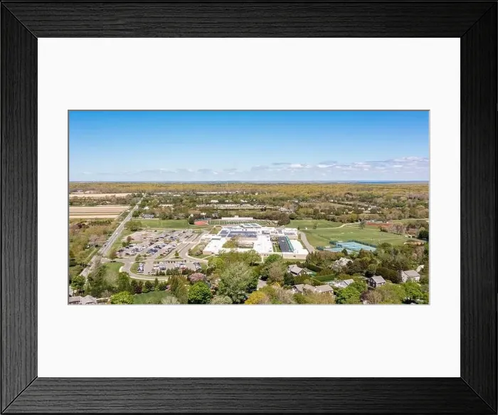 Framed Print : Aerial view of East Hampton High School, East Hampton, NY Framed Print : Aerial view of East Hampton High School, East Hampton, NY