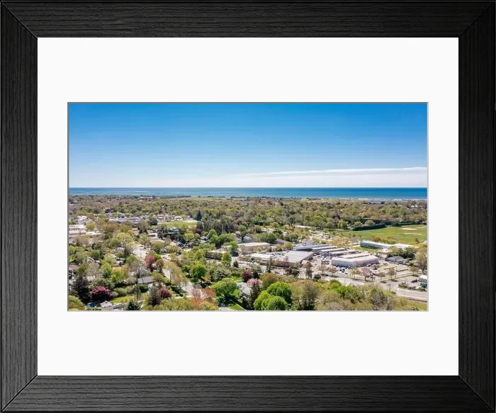 Framed Print : Aerial view of East Hampton village Framed Print : Aerial view of East Hampton village