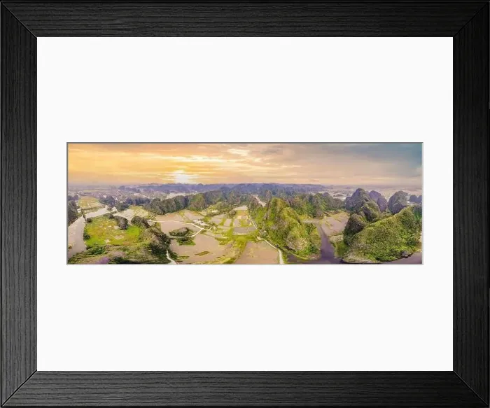 Framed Print : the majestic scenery on Ngo Dong river in Tam Coc Bich Dong view from drone in Ninh Binh province of Viet Nam Framed Print : the majestic scenery on Ngo Dong river in Tam Coc Bich Dong view from drone in Ninh Binh province of Viet Nam