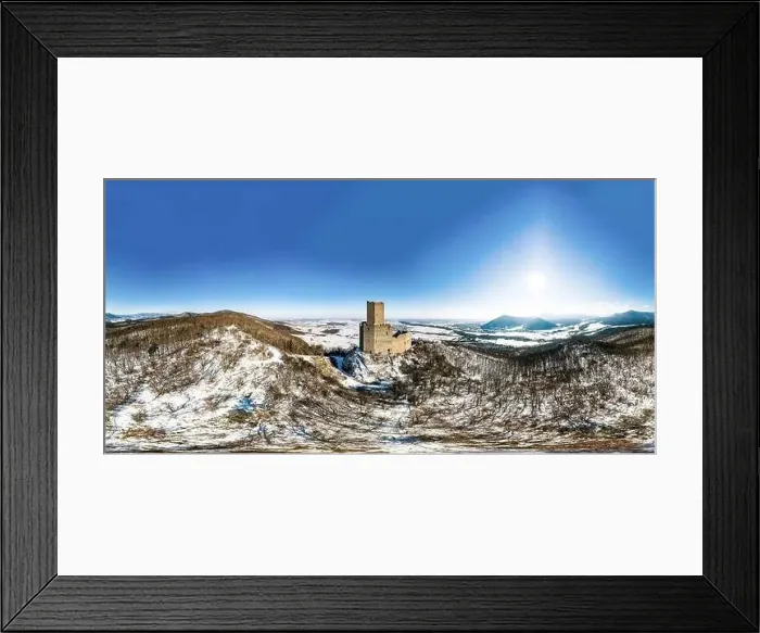Framed Print : 360-degree panoramic view of the Ortenburg castle in the Vosges Framed Print : 360-degree panoramic view of the Ortenburg castle in the Vosges