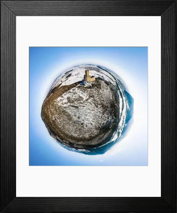 Framed Print : Panoramic view of the Ortenburg castle in the Vosges. Aerial view, drone shooting. Winter, Snow lies on the mountains Framed Print : Panoramic view of the Ortenburg castle in the Vosges. Aerial view, drone shooting. Winter, Snow lies on the mountains