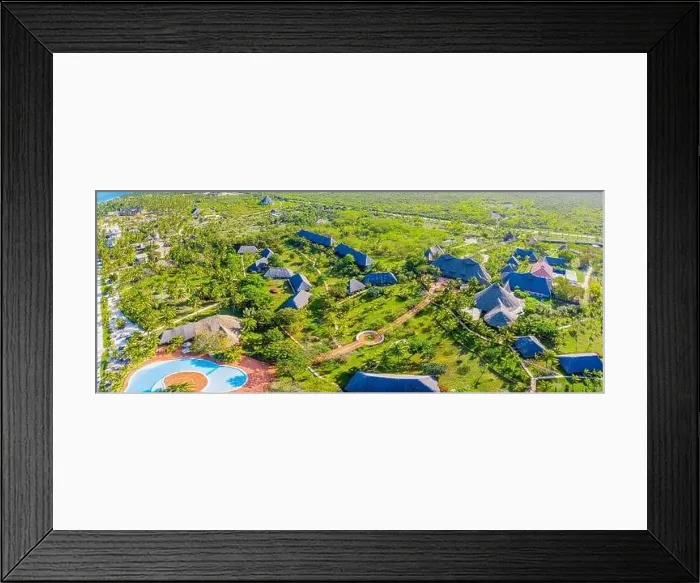 Framed Print : Aerial view of palms on the sandy beach of Indian Ocean at sunny day Framed Print : Aerial view of palms on the sandy beach of Indian Ocean at sunny day