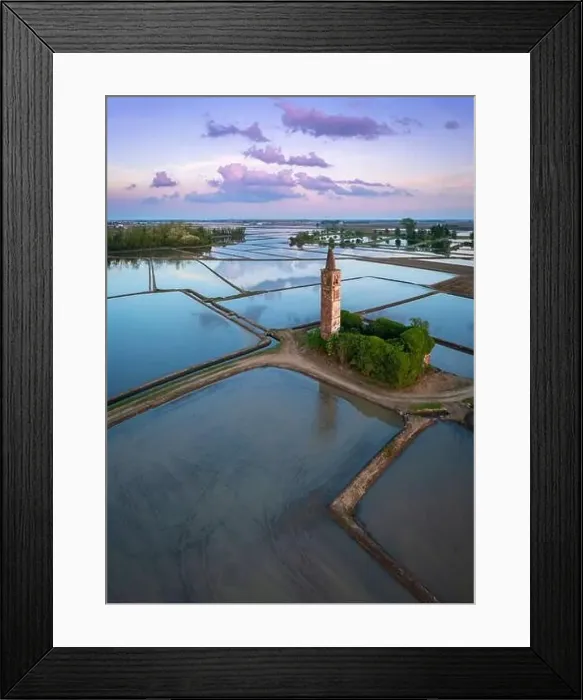 Framed Print : Sunset over the rice fields and abandoned church of Sant'Antonio. Casaleggio di Novara, Novara, Piedmont, Italy Framed Print : Sunset over the rice fields and abandoned church of Sant'Antonio. Casaleggio di Novara, Novara, Piedmont, Italy