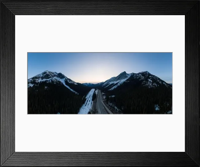 Framed Print : Aerial Panoramic View of a scenic Highway passing in the Canadian Landscape Framed Print : Aerial Panoramic View of a scenic Highway passing in the Canadian Landscape