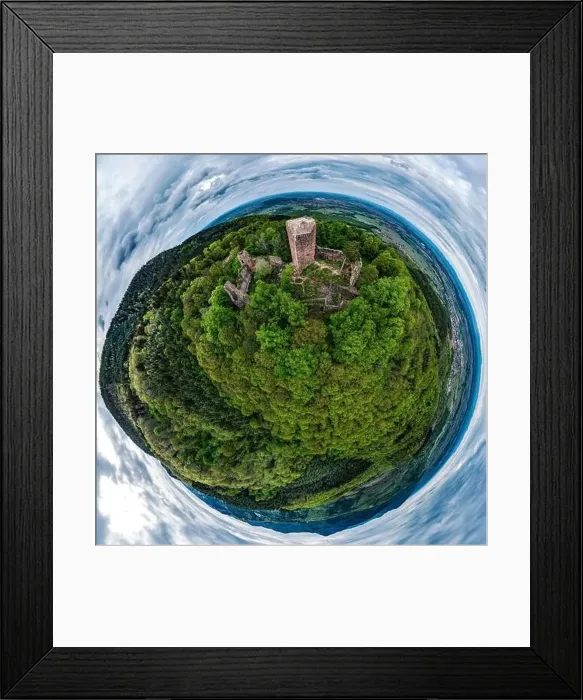 Framed Print : Medieval Castle Landsberg in Vosges, Alsace. Aerial view of the castle ruins, filmed from a drone. France Framed Print : Medieval Castle Landsberg in Vosges, Alsace. Aerial view of the castle ruins, filmed from a drone. France