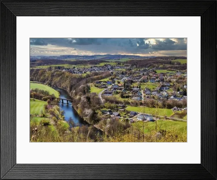 Framed Print : Aerial view of Windeck-Obernau near Rosbach on the river Sieg Framed Print : Aerial view of Windeck-Obernau near Rosbach on the river Sieg