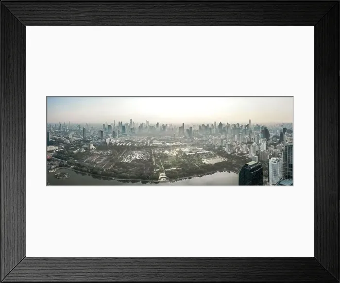 Framed Print : Aerial view of Bangkok Asoke, Khlong Toey during covid lockdown, Thailand Framed Print : Aerial view of Bangkok Asoke, Khlong Toey during covid lockdown, Thailand
