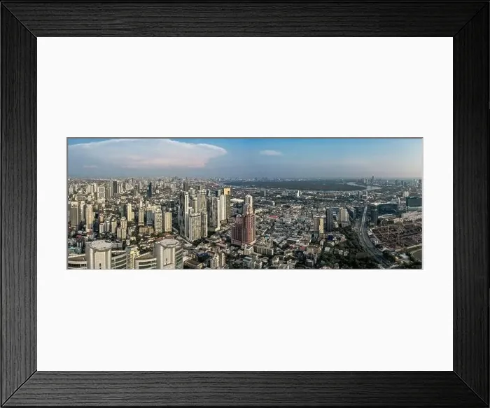 Framed Print : Aerial view of Bangkok Asoke, Khlong Toey during covid lockdown, Thailand Framed Print : Aerial view of Bangkok Asoke, Khlong Toey during covid lockdown, Thailand