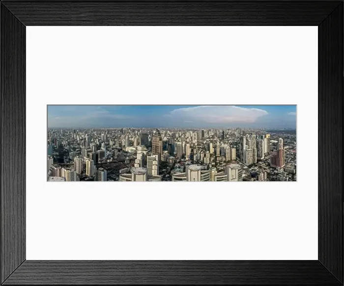 Framed Print : Aerial view of Bangkok Asoke, Khlong Toey during covid lockdown, Thailand Framed Print : Aerial view of Bangkok Asoke, Khlong Toey during covid lockdown, Thailand