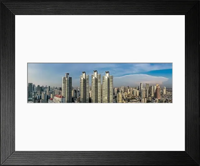 Framed Print : Aerial view of Bangkok Asoke, Khlong Toey during covid lockdown, Thailand Framed Print : Aerial view of Bangkok Asoke, Khlong Toey during covid lockdown, Thailand