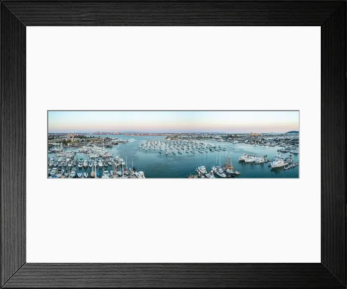 Framed Print : Panoramic View of San Diego, California Harbor - No. 2 Framed Print : Panoramic View of San Diego, California Harbor - No. 2