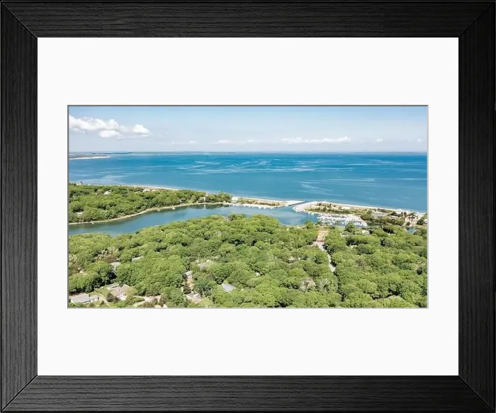 Framed Print : Aerial view of Clearwater Beach, East Hampton, NY Framed Print : Aerial view of Clearwater Beach, East Hampton, NY