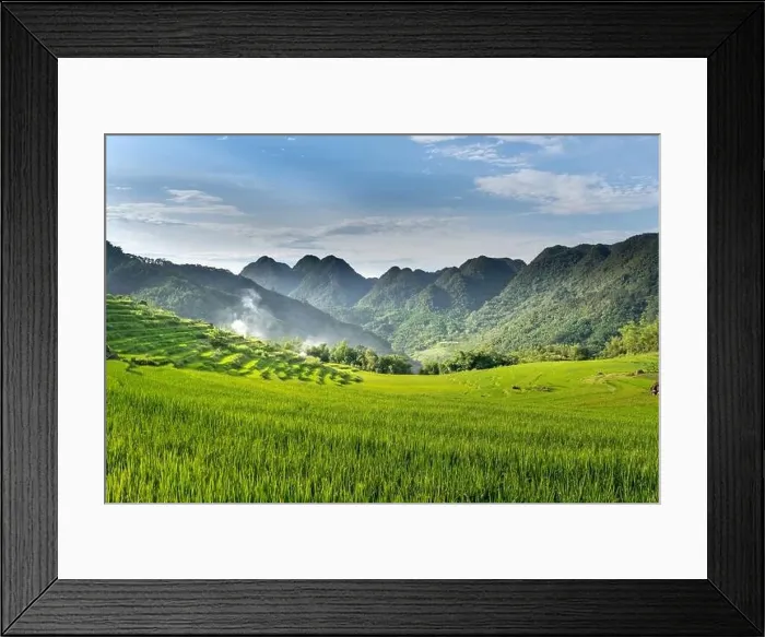 Framed Print : Panoramic view of beautiful green terraces of Pu Luong commune, Thanh Hoa province, Vietnam Framed Print : Panoramic view of beautiful green terraces of Pu Luong commune, Thanh Hoa province, Vietnam