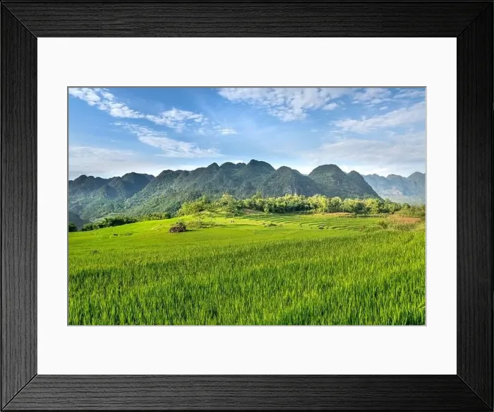 Framed Print : Panoramic view of beautiful green terraces of Pu Luong commune, Thanh Hoa province, Vietnam Framed Print : Panoramic view of beautiful green terraces of Pu Luong commune, Thanh Hoa province, Vietnam