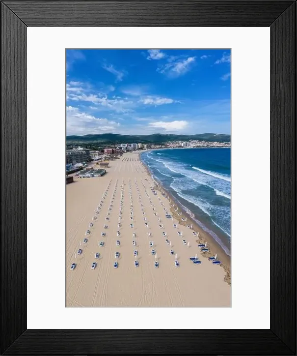 Framed Print : Aerial view to the sea resort Sunny Beach on the Bulgarian Blak Sea coast Framed Print : Aerial view to the sea resort Sunny Beach on the Bulgarian Blak Sea coast