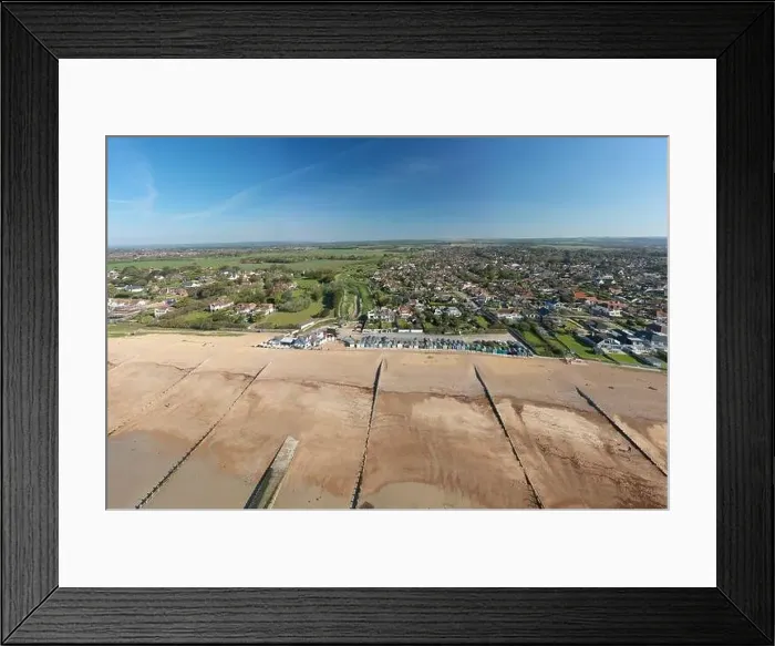 Framed Print : Ferring seafront on the English Channel with the Ferring Rife running next to the village of Ferring