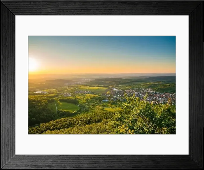 Framed Print : Germany, Beautiful green landscape of nature surrounding village houses of beuren seen from hohenneuffen mountain Framed Print : Germany, Beautiful green landscape of nature surrounding village houses of beuren seen from hohenneuffen mountain