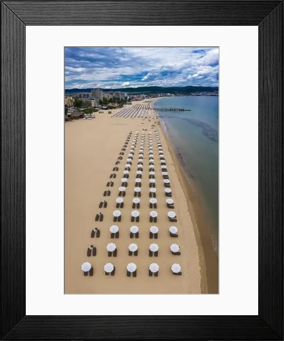 Framed Print : Aerial view to the sea resort Sunny Beach on the Bulgarian Blak Sea coast Framed Print : Aerial view to the sea resort Sunny Beach on the Bulgarian Blak Sea coast